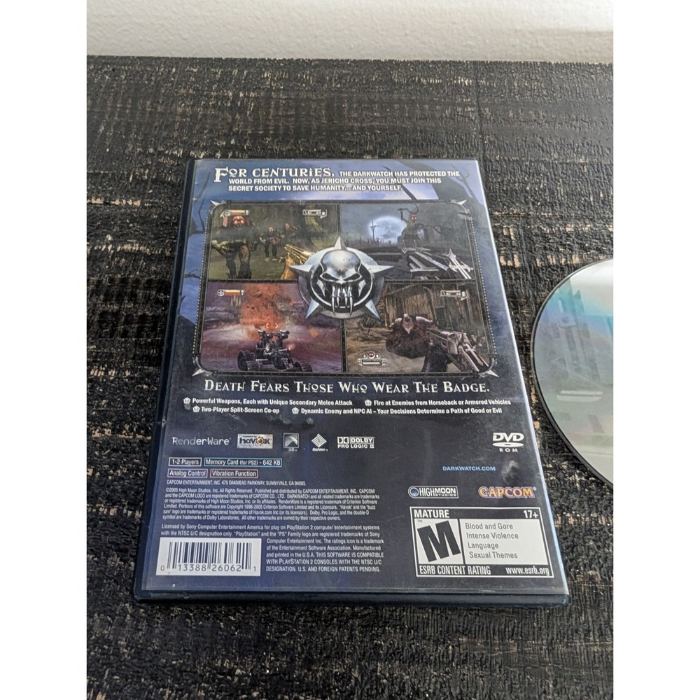 Darkwatch (Sony PlayStation 2 PS2, 2005) No Manual, Needs Resurfaced - Picture 5 of 5